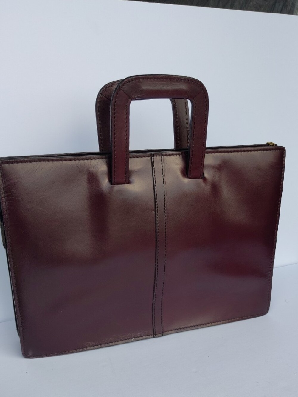 VTG Pegasus Leather Drop-Handle Briefcase Portfolio Oxblood - USA Made - Picture 8 of 13